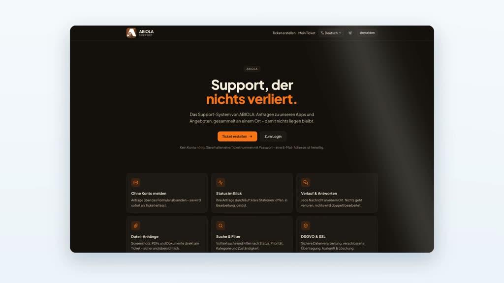 ABIOLA Support Vorschau