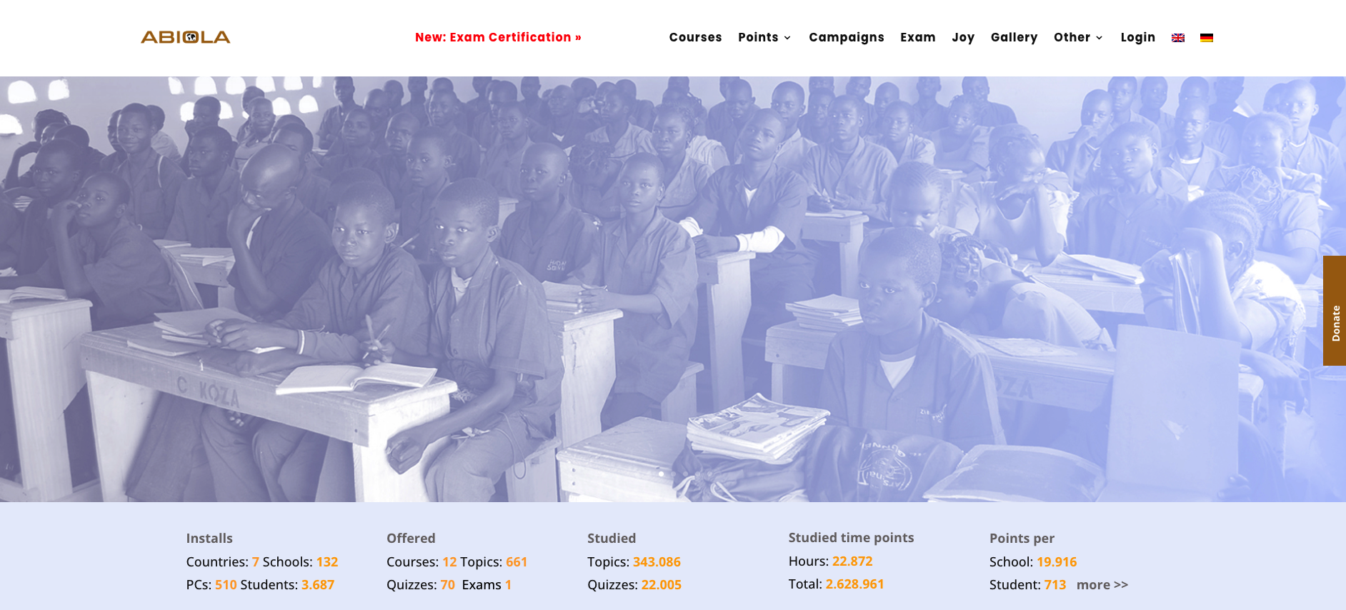 Abiola Academy Website Screenshot