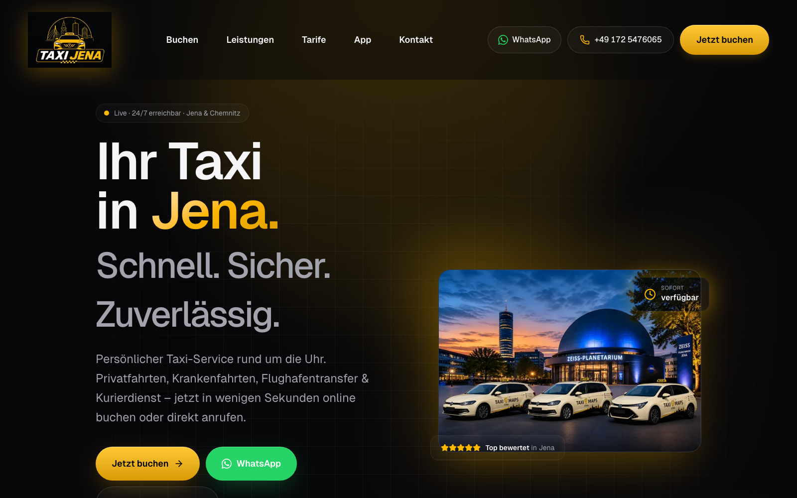 TAXI JENA Website Screenshot