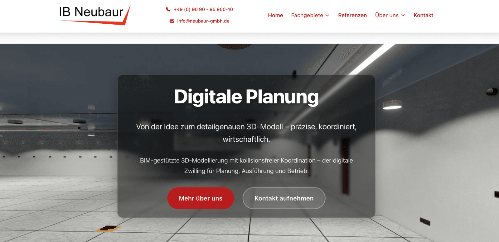 Website der IB Neubaur GmbH, Fachplanung Elektrotechnik aus Rain am Lech