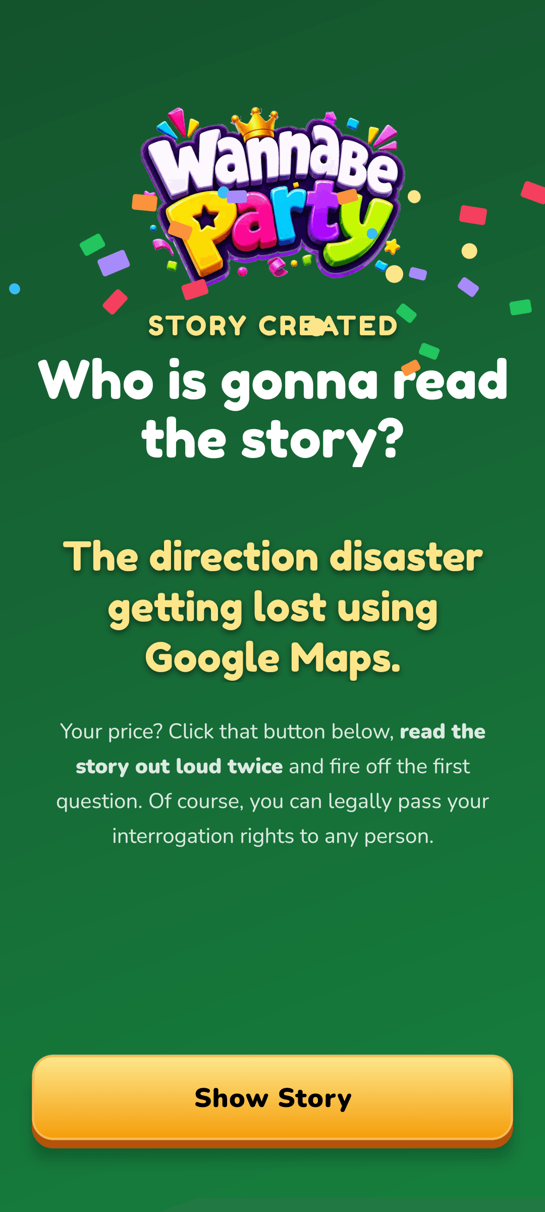 WannaBe: „Who is gonna read the story?" – das Spiel lost den Vorleser aus