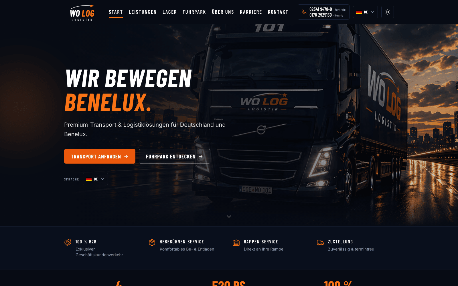 WO LOG Logistik – Screenshot