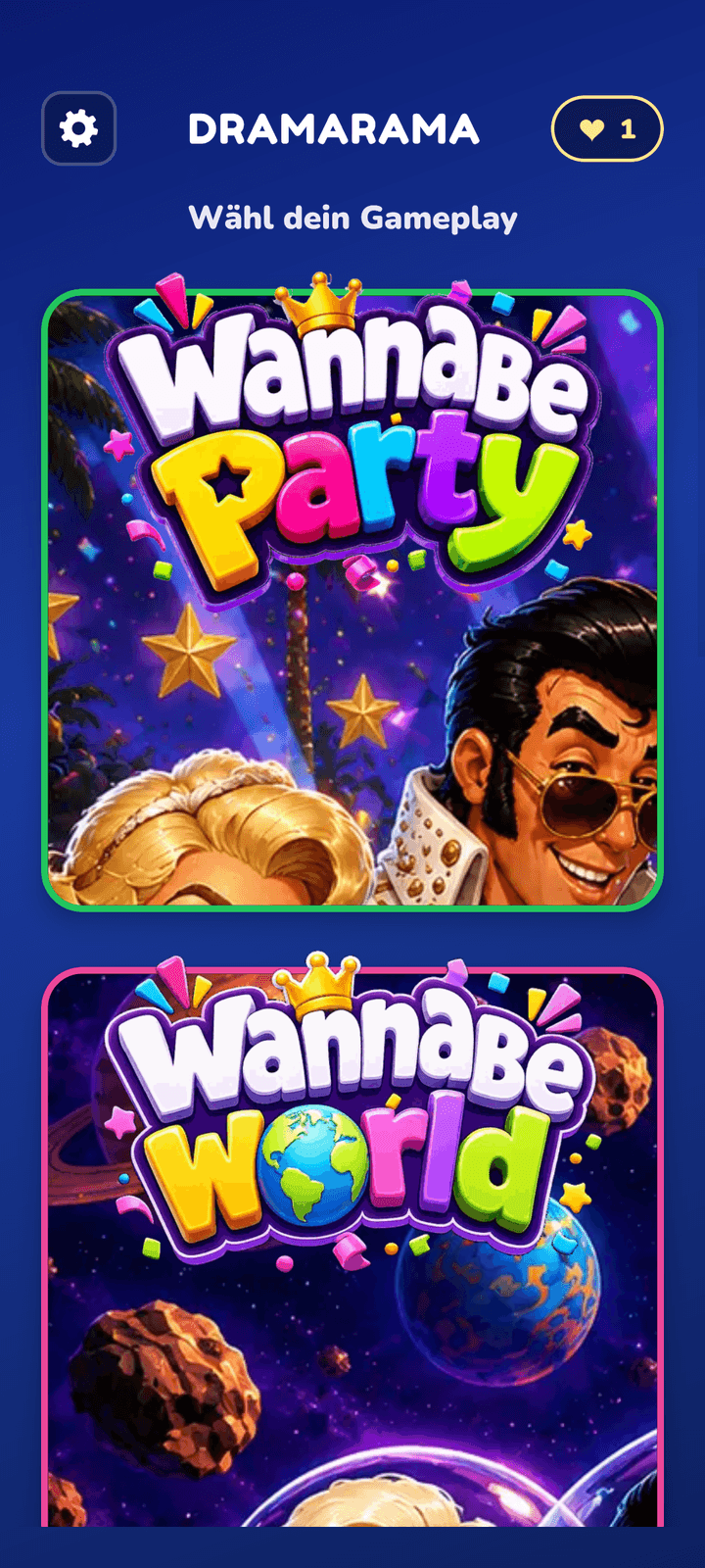 DRAMARAMA: Auswahl der Spielmodi