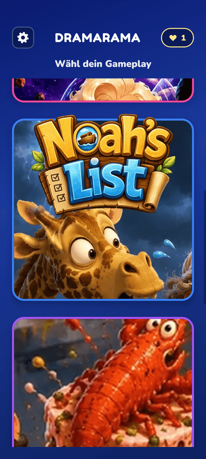 DRAMARAMA: weitere Spielmodi – Noah’s List und Chaos Kitchen
